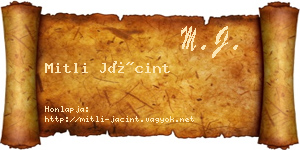 Mitli Jácint névjegykártya